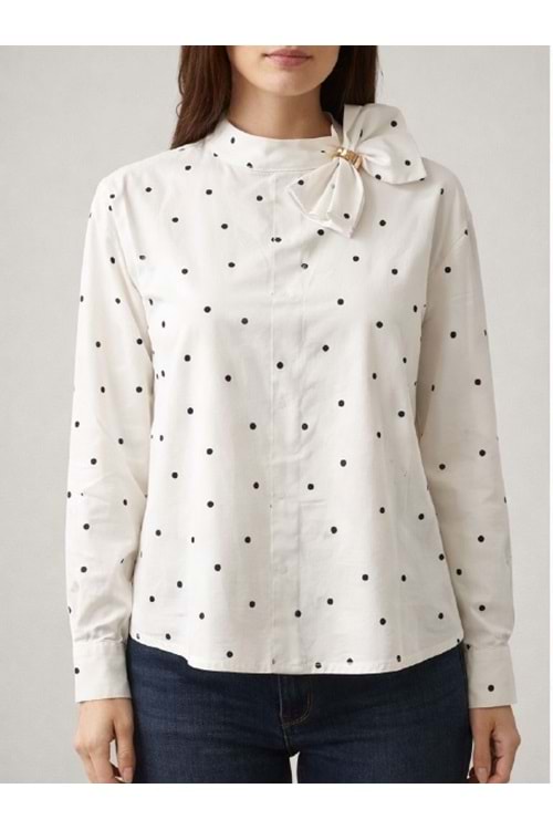 BLUZ 0654 - QATRE - 26YBL0654 - EKRU