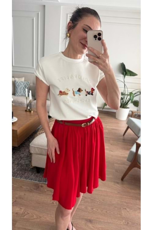 T-SHIRT 6997 - QATRE - 26YTS6997 - EKRU