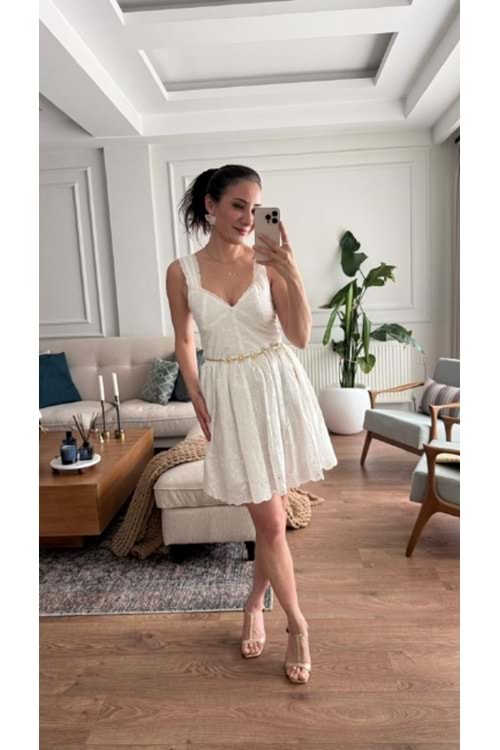 ELBİSE 2257 - QATRE - 26YEL2257 - EKRU
