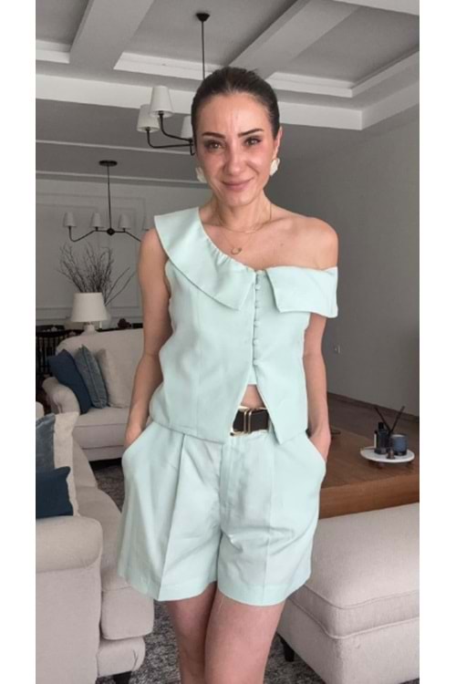 YELEK 8438 - QATRE - 26YYL8438 - MİNT YEŞİLİ