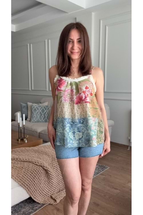 BLUZ 1161 - QATRE - 26YBL1161 - PEMBE