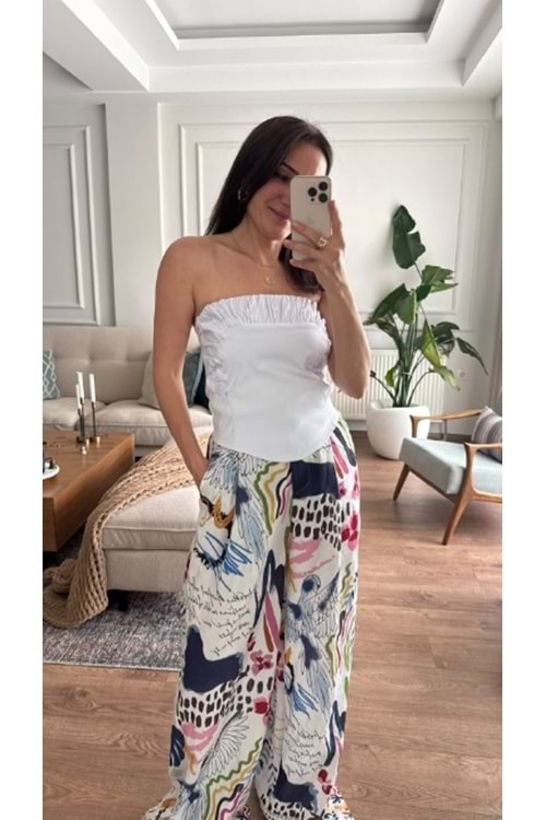 BLUZ 8547 - QATRE - 26YBL8547 - BEYAZ