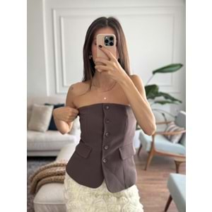 YELEK 9611 - QATRE - 25KYLK9611 - KAHVE - M