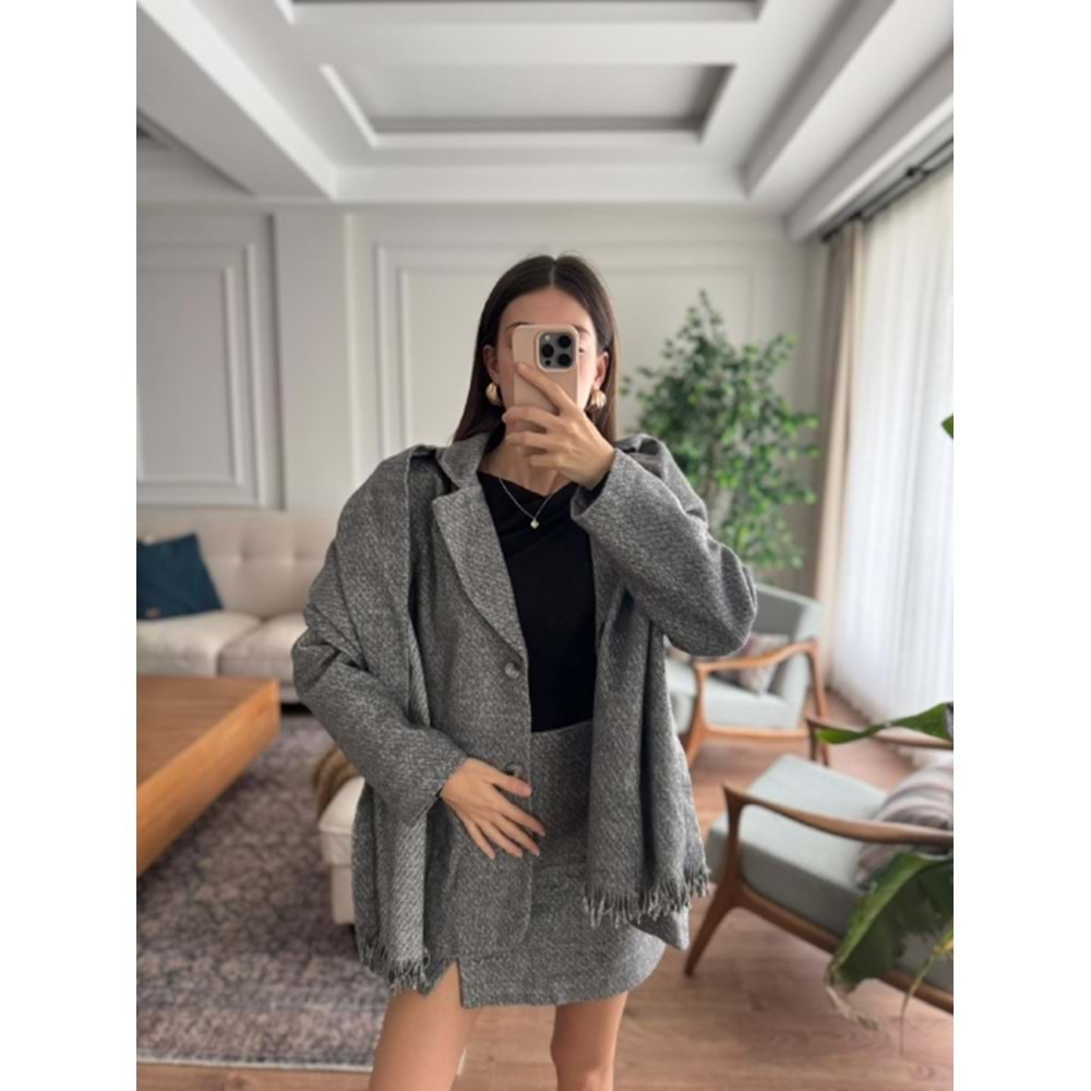 CEKET 5001 - QATRE - 25KCKT5001 - GRİ - S