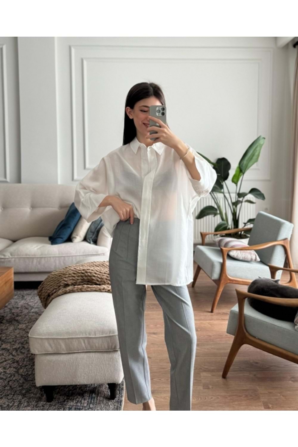 GÖMLEK 3440 - QATRE - 26YGM3440 - BEYAZ