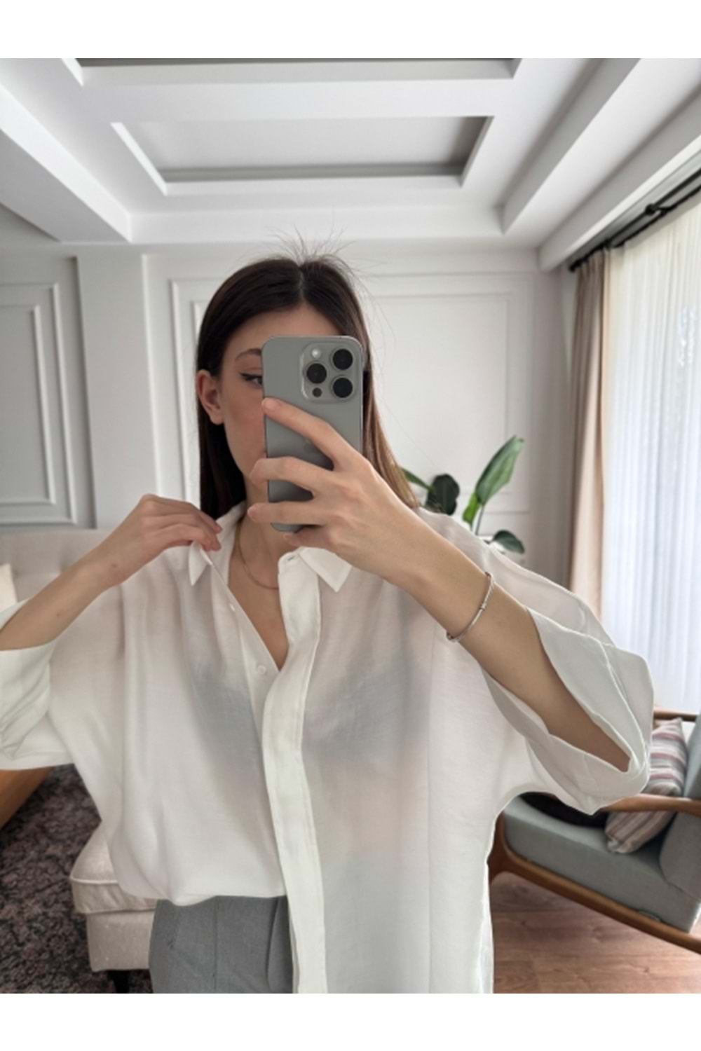 GÖMLEK 3440 - QATRE - 26YGM3440 - BEYAZ