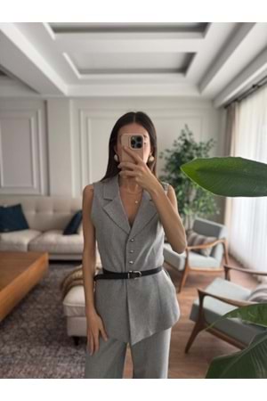 YELEK 9234 - QATRE - 25KYLK9234 - GRİ