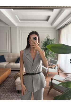 YELEK 9234 - QATRE - 25KYLK9234 - GRİ