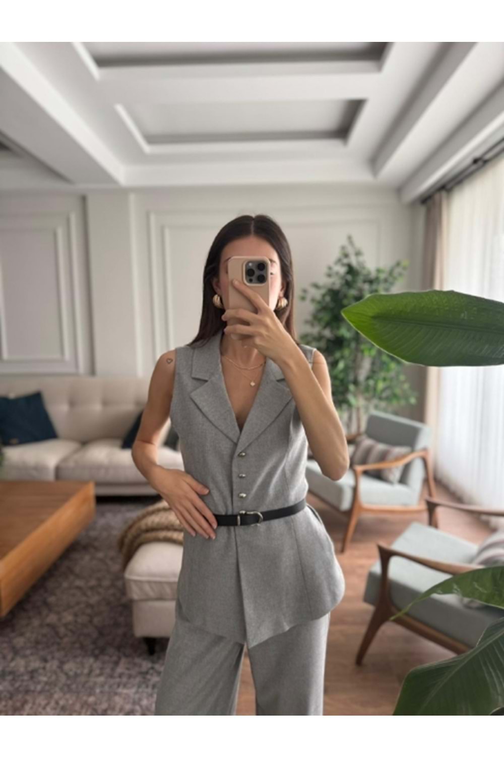 YELEK 9234 - QATRE - 25KYLK9234 - GRİ