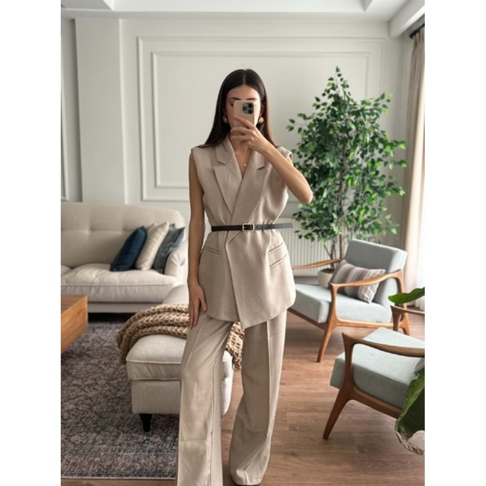 PANTOLON 7156 - QATRE - 25KPN7156 - TAŞ - S