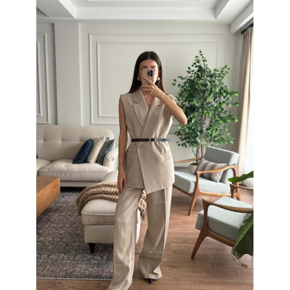 PANTOLON 7156 - QATRE - 25KPN7156 - TAŞ - S