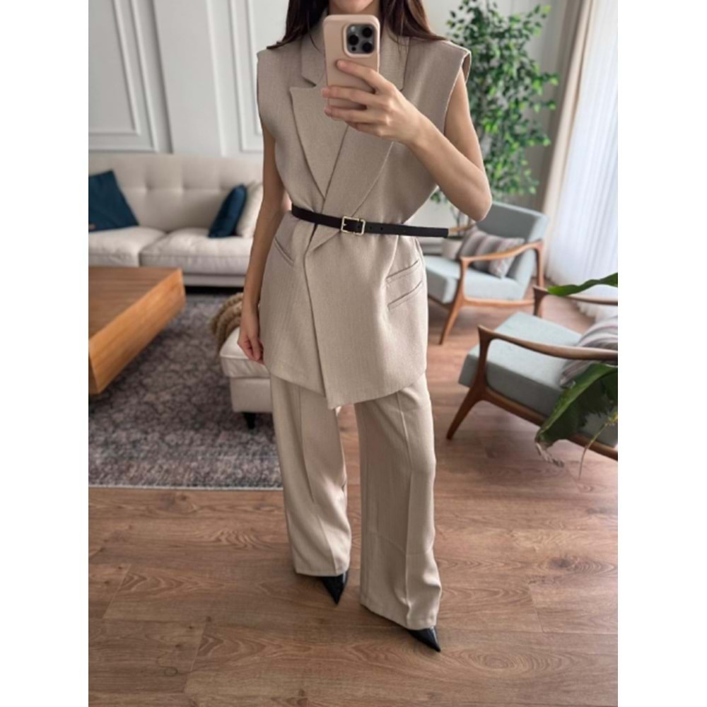 PANTOLON 7156 - QATRE - 25KPN7156 - TAŞ - S