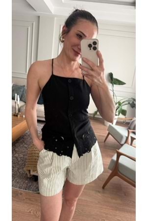 BLUZ 1561 - QATRE - 26YBL1561 - SİYAH
