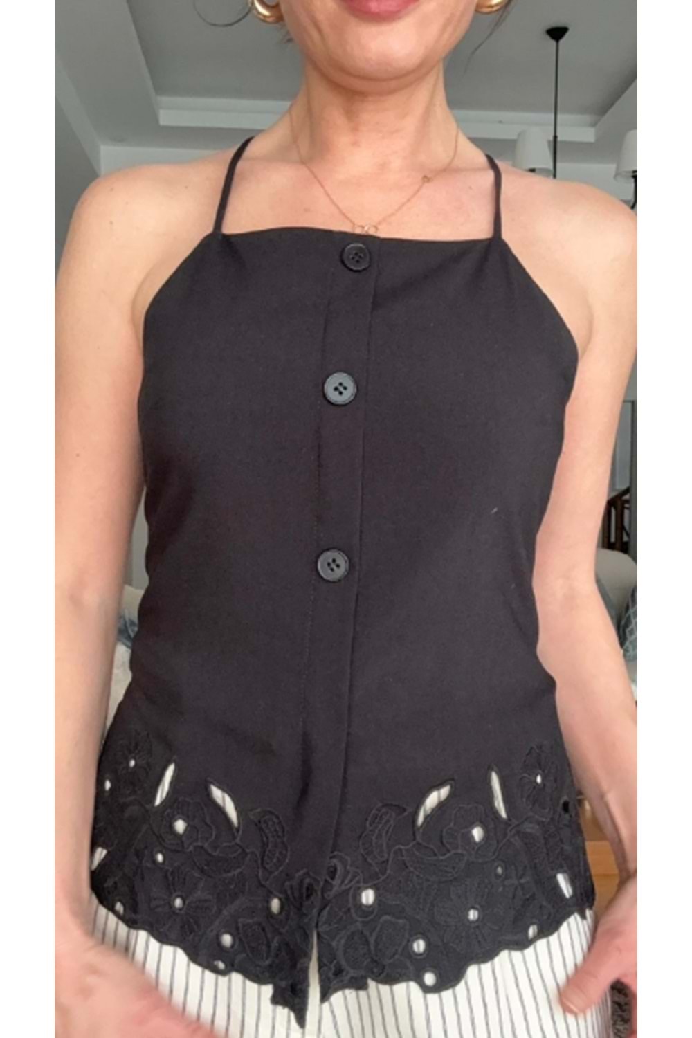BLUZ 1561 - QATRE - 26YBL1561 - SİYAH