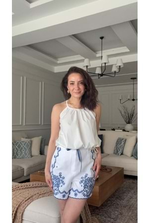BLUZ 0199 - QATRE - 26YBL0199 - BEYAZ - STANDART